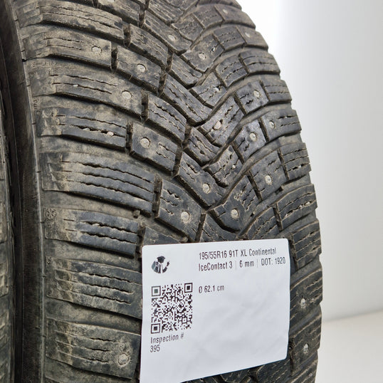 Käytetty: 195/55R16 91T XL Continental IceContact 3