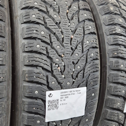Käytetty: 225/65R17 106T XL Nokian Hakkapeliitta 9 Suv