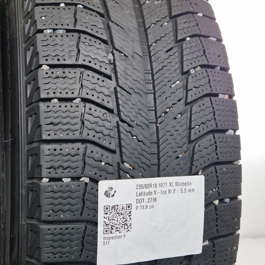 Käytetty: 235/60R18 107T XL Michelin Latitude X-Ice Xi 2