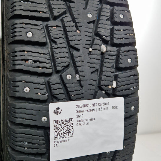 Käytetty: 205/60R16 96T Cordiant Snow-cross