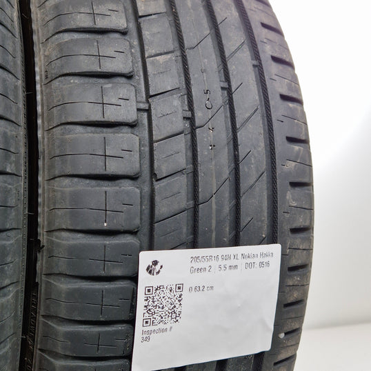 Käytetty: 205/55R16 94H XL Nokian Hakka Green 2