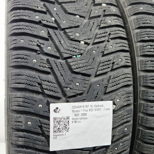 Käytetty: 225/45R18 95T XL Hankook Winter I*Pike RS2 W429