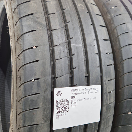 Käytetty: 225/45R18 91Y Goodyear Eagle F1 Asymmetric 5