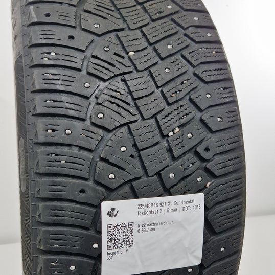 Käytetty: 225/40R18 92T XL Continental IceContact 2