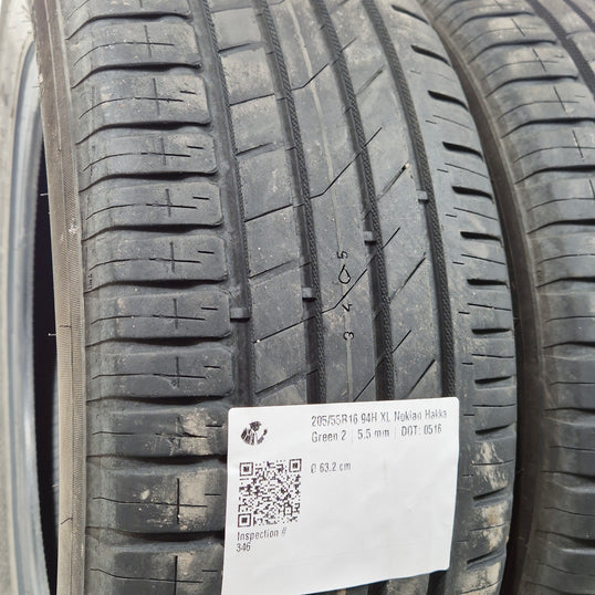 Käytetty: 205/55R16 94H XL Nokian Hakka Green 2