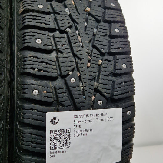 Käytetty: 185/65R15 92T Cordiant Snow-cross