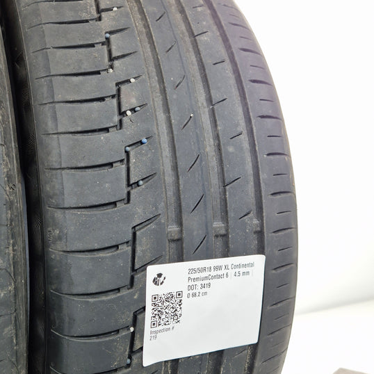 Käytetty: 225/50R18 99W XL Continental PremiumContact 6